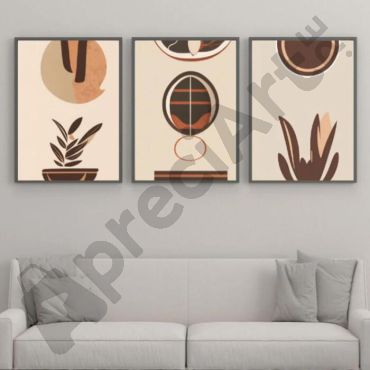 cuadros decorativos arte moderno terracota marron