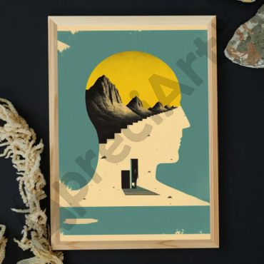 cuadros decorativos arte surrealista de la montaña