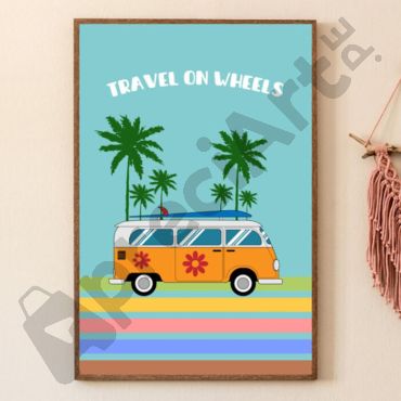 cuadros decorativos frase travel on wheels