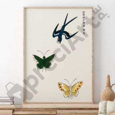 cuadros decorativos golondrina y mariposas de taguchi tomoki