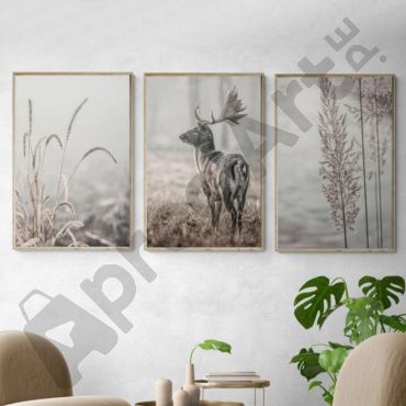 cuadros decorativos hierbas y ciervo