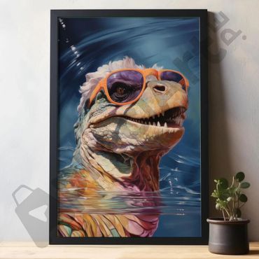cuadros decorativos iguana con gafas de sol