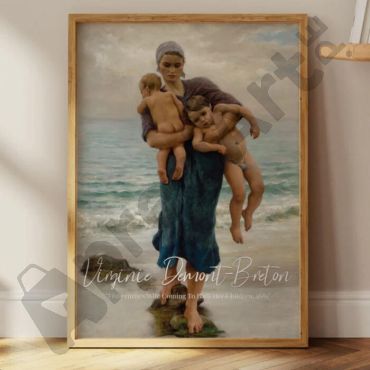 cuadros decorativos la esposa del pescador viene a bañar a sus hijos