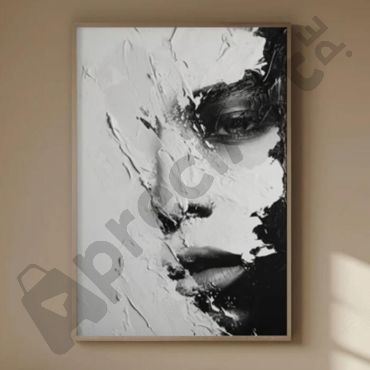 cuadros decorativos retrato de mujer en blanco y negro