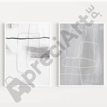Cuadros para Sala - Lineas Minimalistas Set de 2