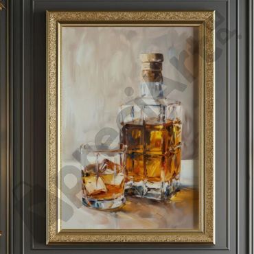 cuadros para bar whisky con hielo