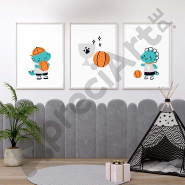 Cuadros para Bebés - El Sueño de un Dinosario - Set de 3