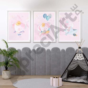Cuadros para Bebés - La aventura del Elefante - Set de 3