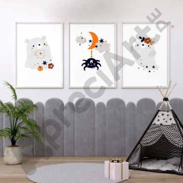 Cuadros para Bebés - Osito Fantasma - Set de 3