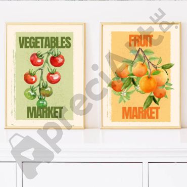 Cuadros para Cocina - Cesta de Frutas Set de 2
