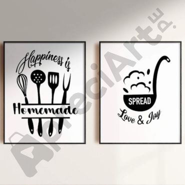 Cuadros para Cocina - Frases y Cocina - Set de 2