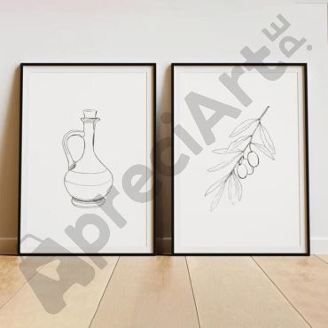 Cuadros para Comedor - Aceite de Oliva Set de 2