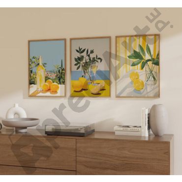 Cuadros para Comedor - Limones Tropicales Set de 3