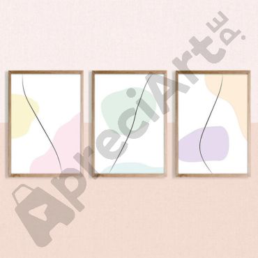 cuadros para sala formas geometricas con colores pastel