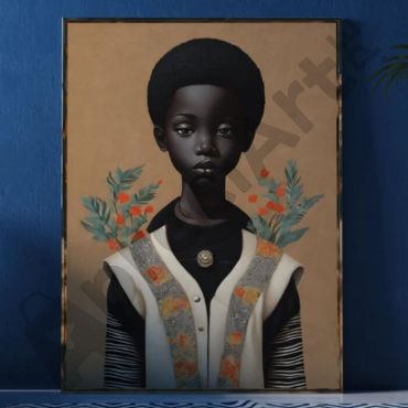 cuadros para sala un niño africano