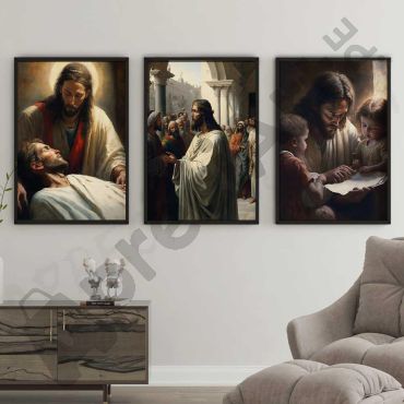 Cuadros Religiosos - Cualidades de jesús - Set de 3