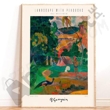Gauguin-Paisaje con pavos reales