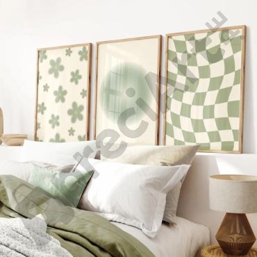 Cuadros Aesthetic - Preepy Verde - Set de 3