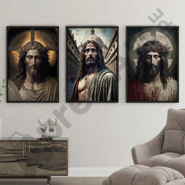 Cuadros Religiosos - Jesús el Salvador - Set de 3