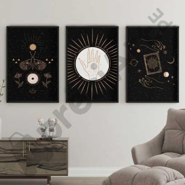 Cuadros de Arte Lineal - La Magia del Universo - Set de 3