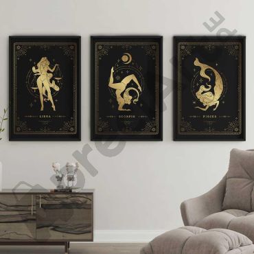 Cuadros de Cultura Pop - Libra-Escorpio-Piscis - Set de 3