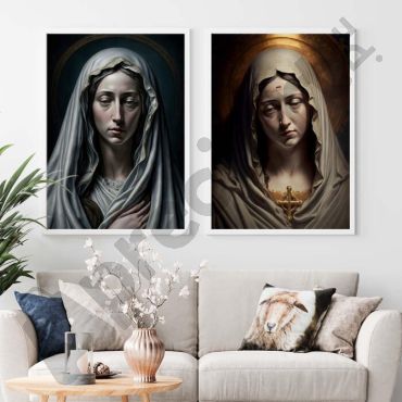 Cuadros Religiosos - María Madre de Dios - Set de 2