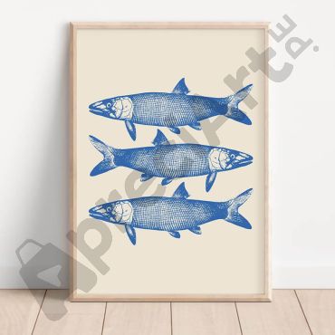 Cuadro pescado retro