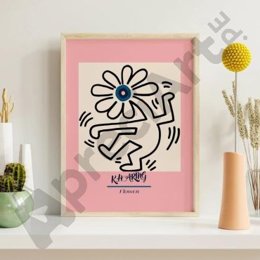 Cuadros de Famosos - Flower Boy de Keith Haring