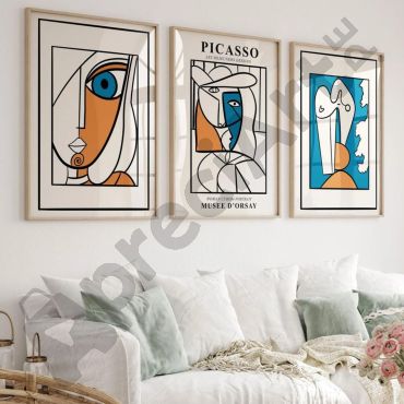 Cuadros de Picasso - Abstracción del ser - Set de 3