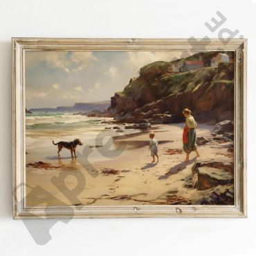 Playa paisaje vintage