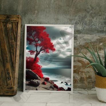 Cuadros de Paisajes - Árbol Rojo