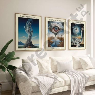 Cuadros de Famosos - Trio al estilo Dalí Set de 3