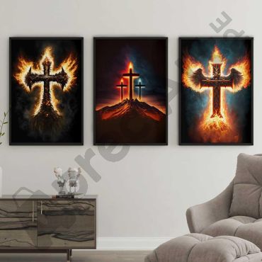 Cuadros Religiosos - Trío de Cruces - Set de 3