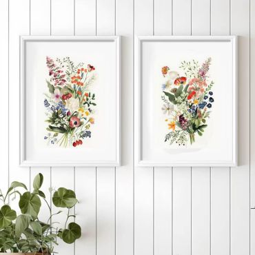 Cuadros de Flores - Arreglo Floral Set de 2