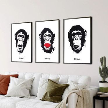 Banksy - Thinking Monkey - Set de 3
