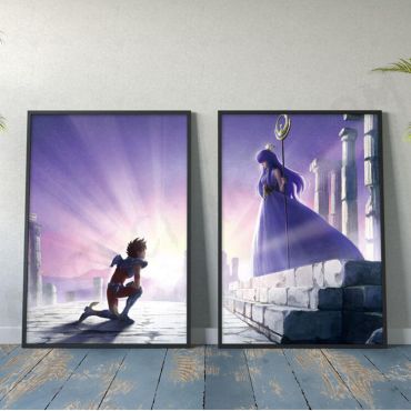 Cuadros de Anime - Seiya y Atenea