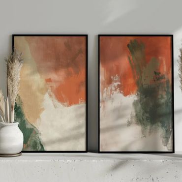 Cuadros Abstractos - Bruma Cálida - Set de 2