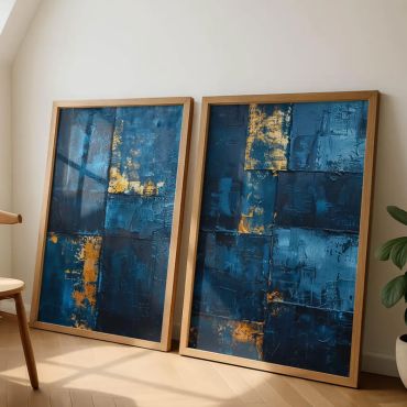 Cuadros Abstractos - Profundidad Azul - Set de 2