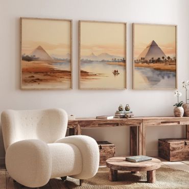 Cuadros de Paisajes - Atardecer Desierto - Set de 3