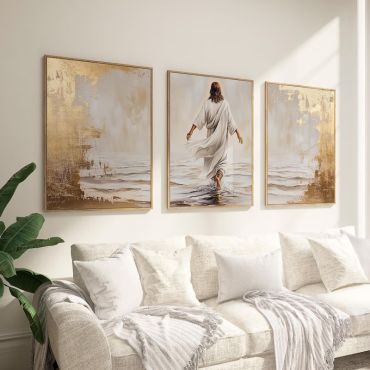Cuadros Religiosos - Dorado Celestial - Set de 3
