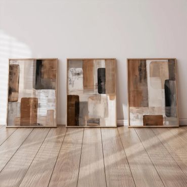 Cuadros Abstractos - Fragmentos de Tierra - Set de 3