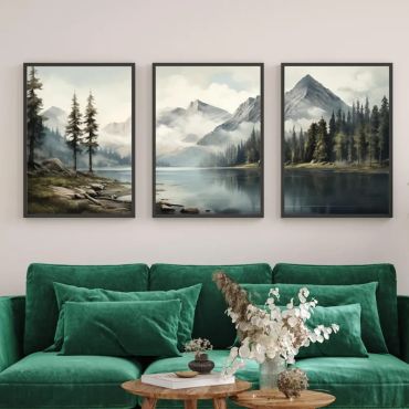 Cuadros de Paisajes - Montañas Serenas - Set de 3