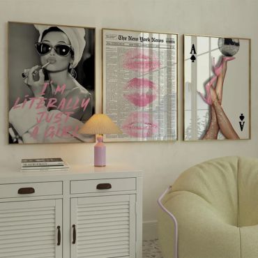 Cuadros Aesthetic - Pink Pop - Set de 3