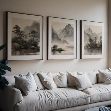 Cuadros Japoneses - Montañas del Silencio - Set de 3