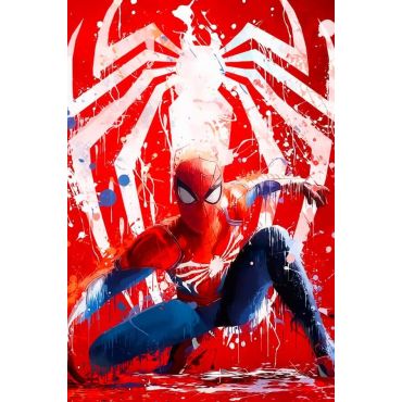 Pósters de Spiderman héroe en pinceladas