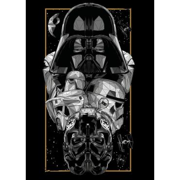 Pósters de Star Wars - Darth Vader y Tropas Imperiales - Arte Poligonal