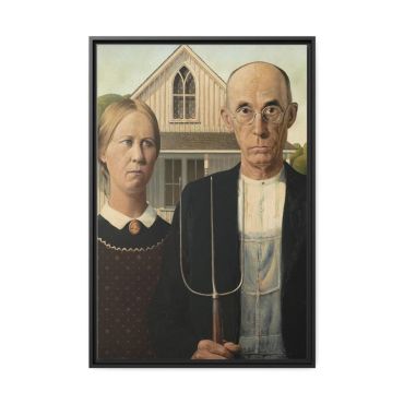 Cuadros de Famosos - American Gothic de Grant Wood