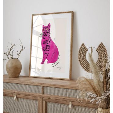 Cuadros de Famosos - Gato Rosa de Andy Warhol
