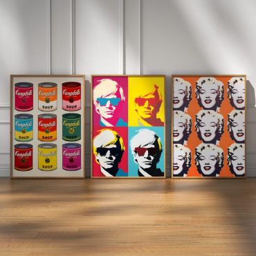 Cuadros de Famosos - Patrones - Andy Warhol - Set de 3