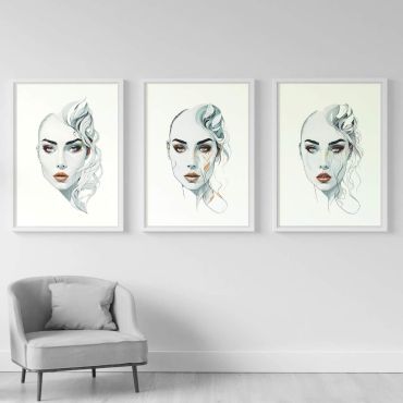 Cuadros Modernos - Tres mujeres con fuerza y coraje - Set de 3